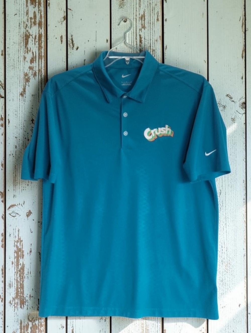 Nike Sz-L ORANGE-CRUSH Teal Polo Like New Condition.